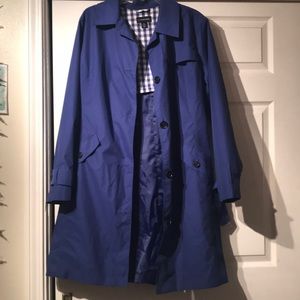 Indigo blue lands end trench coat